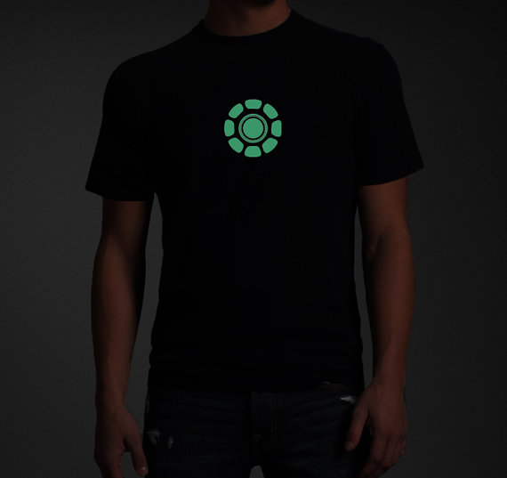 Iron Man glow arc reactor shirt by blesseldesigns