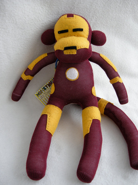 Iron Man sock monkey by MunkybunsSockToys